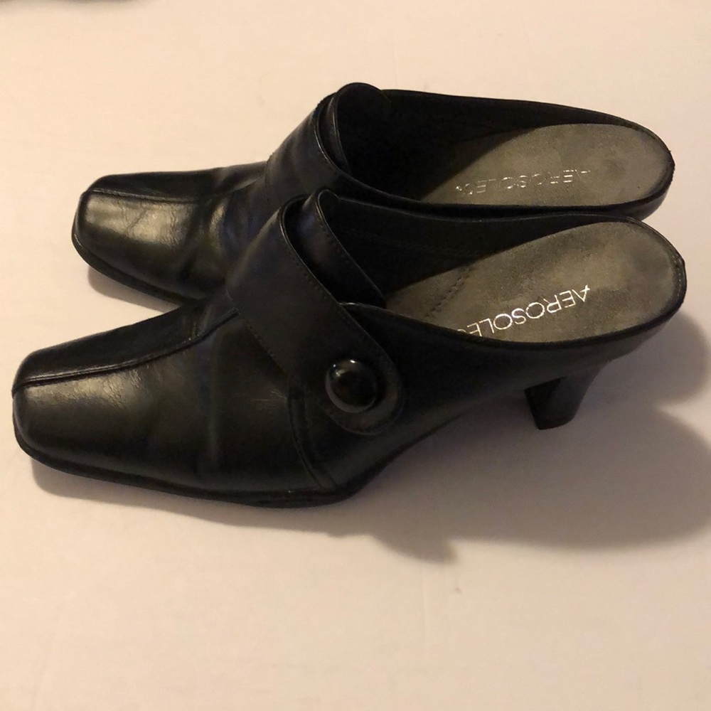 Aerosoles Black Mules w 3” Heel Size 7B